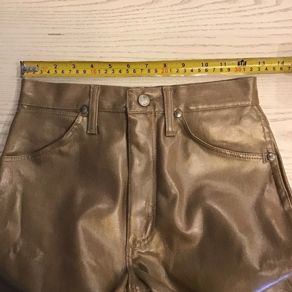 Wrangler Vintage 25 x 36 Coated High-Rise Gold/Beige Women’s Jeans Made In USA - Picture 10 of 12